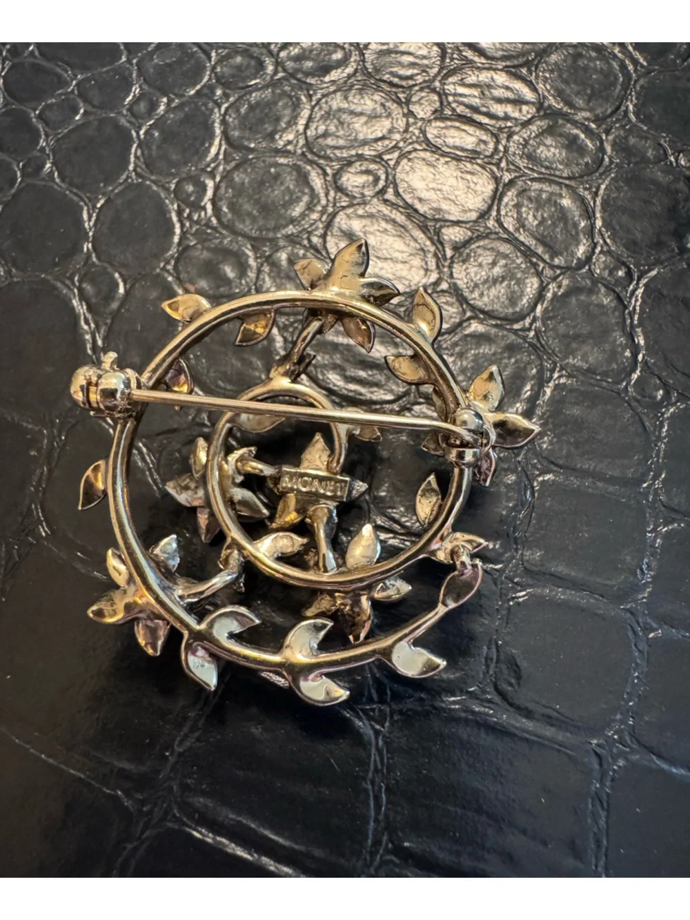 Floral Multi-Color Crystal Circle Brooch - Women Jewelry